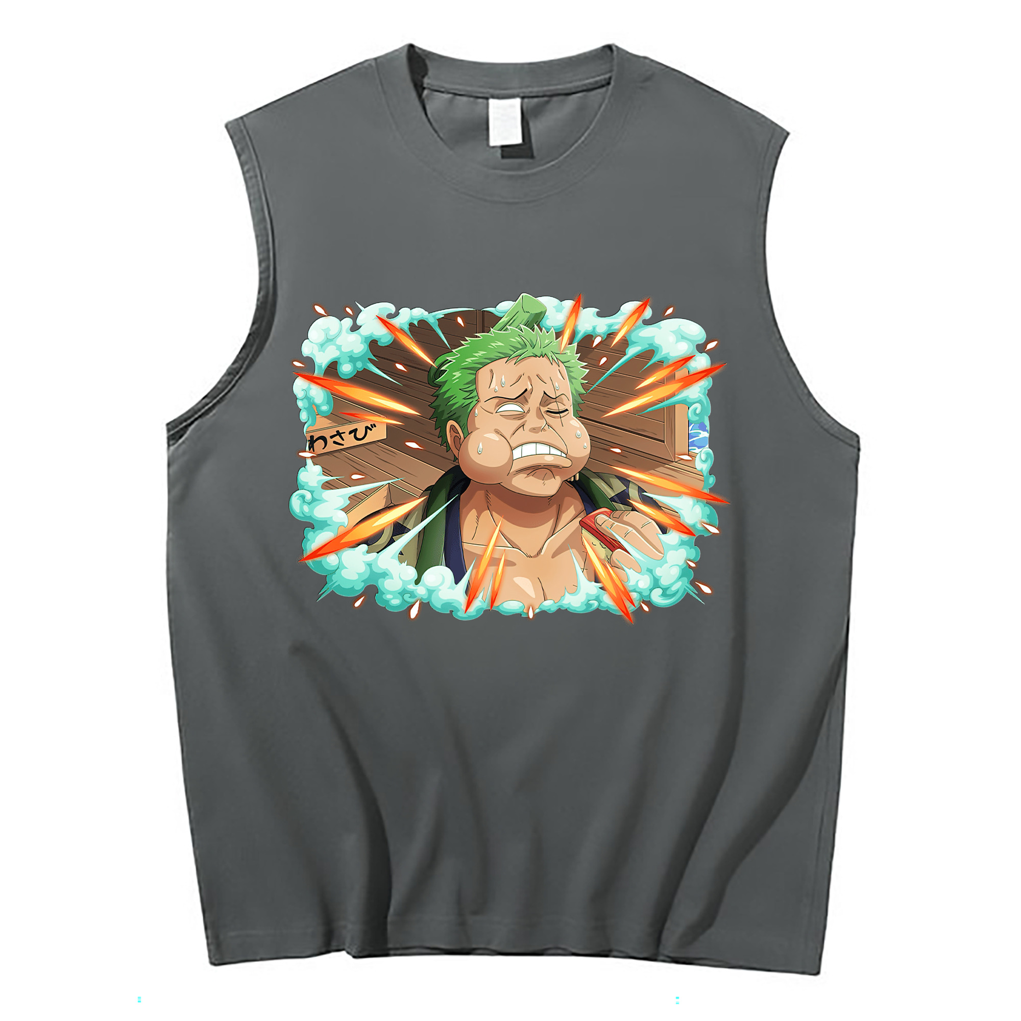 ワンピース ロロノア・ゾロ ONE PIECE Roronoa Zoro コットン100％タンクトップ（フロントプリント）